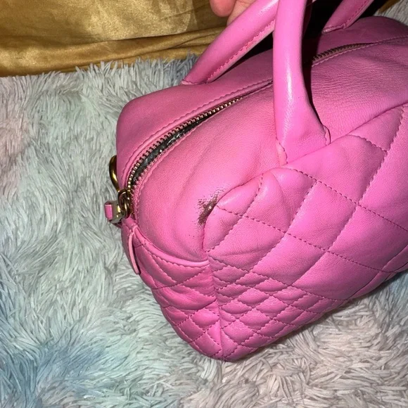 Versace Pink Quilted Women's Handbag - Picture 10 of 17